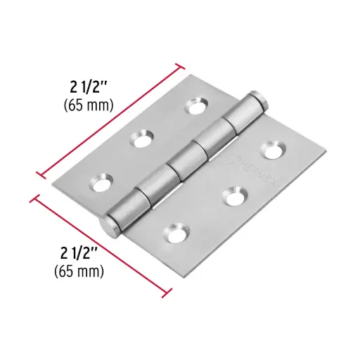 [43226] BISAGRA CUADRADA 2-1/2' ACERO INOX, CABEZA PLANA, HERMEX